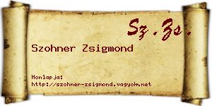 Szohner Zsigmond névjegykártya