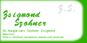zsigmond szohner business card